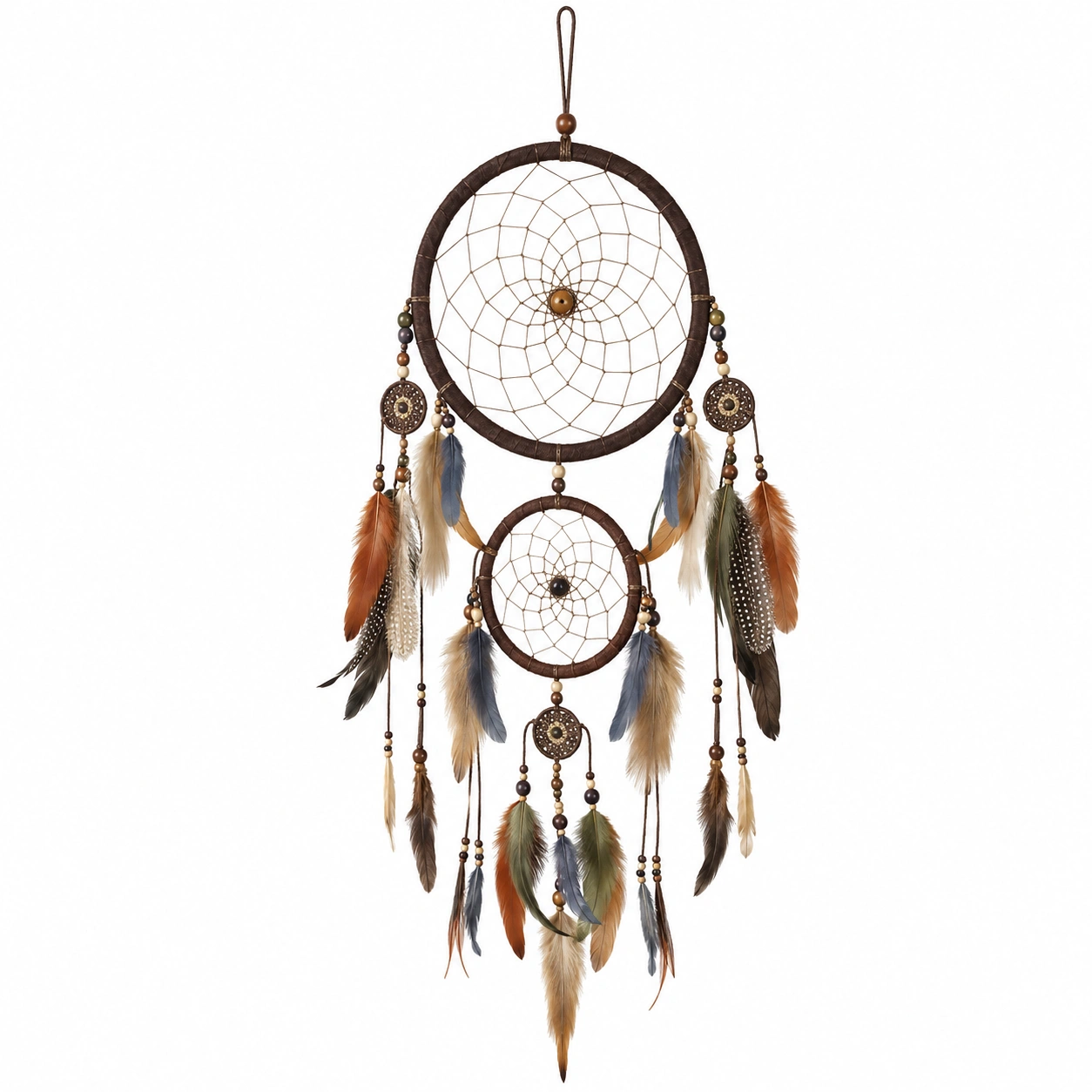 Atrapasueños Bohemio con Plumas Multicolores 30x60 cm-Livzina
