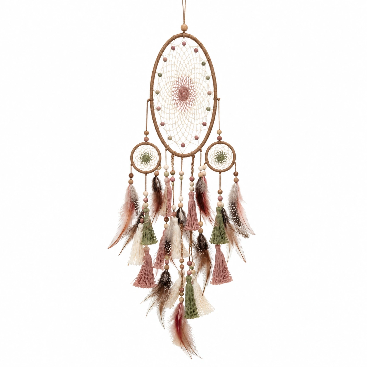 Atrapasueños Bohemio Multicolor 70x30cm con Plumas-Livzina