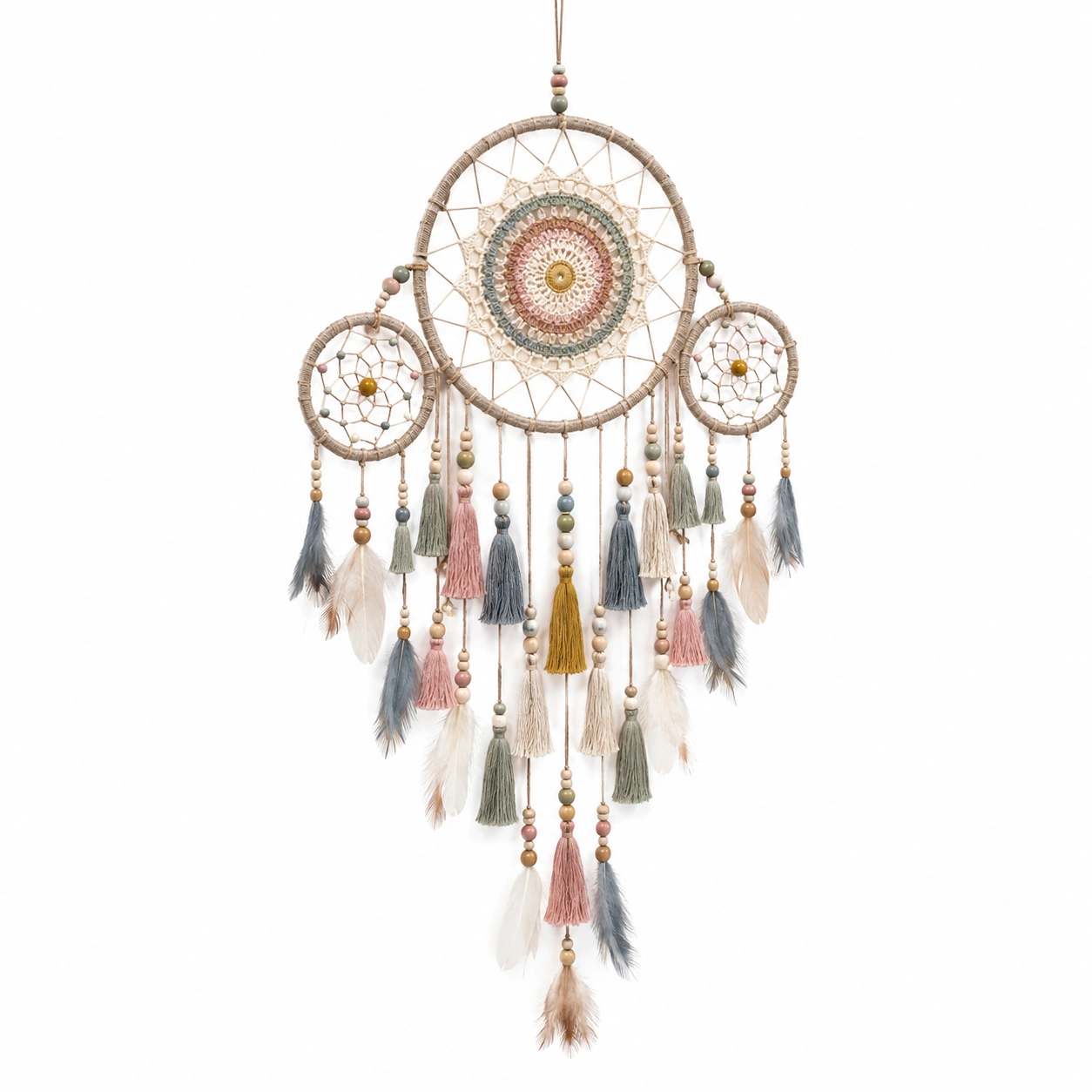 Atrapasueños Bohemio Multicolor con Plumas y Borlas-Livzina