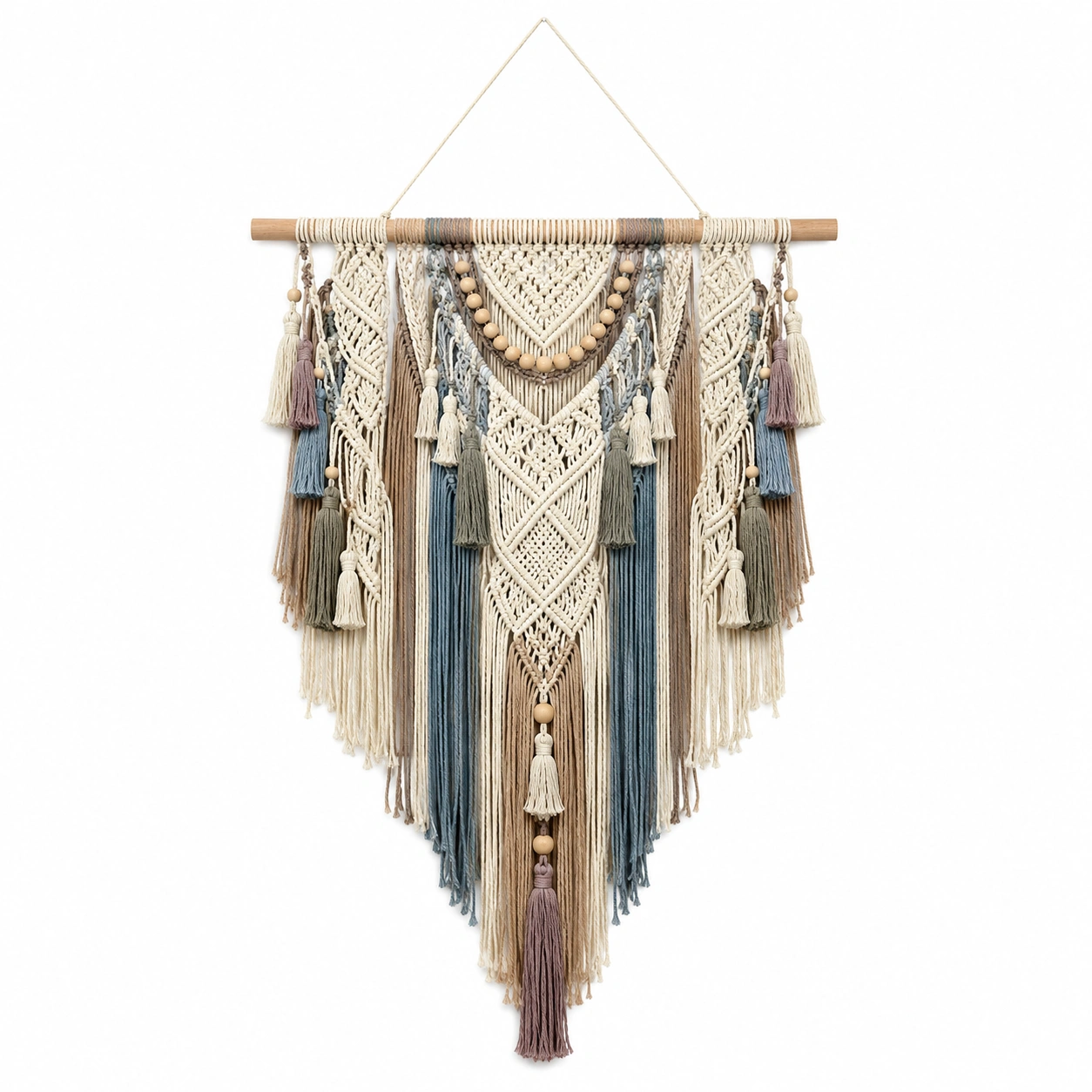 Tapiz de Macramé Bohemio Multicolor Hecho a Mano para Pared-Livzina