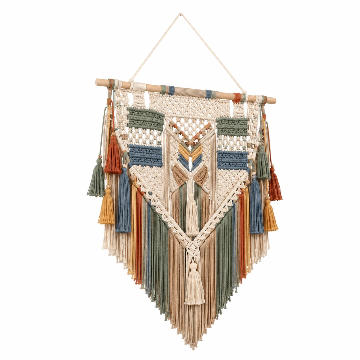 Tapiz Macramé Bohemio de Pared Multicolor 50x70 cm-Livzina