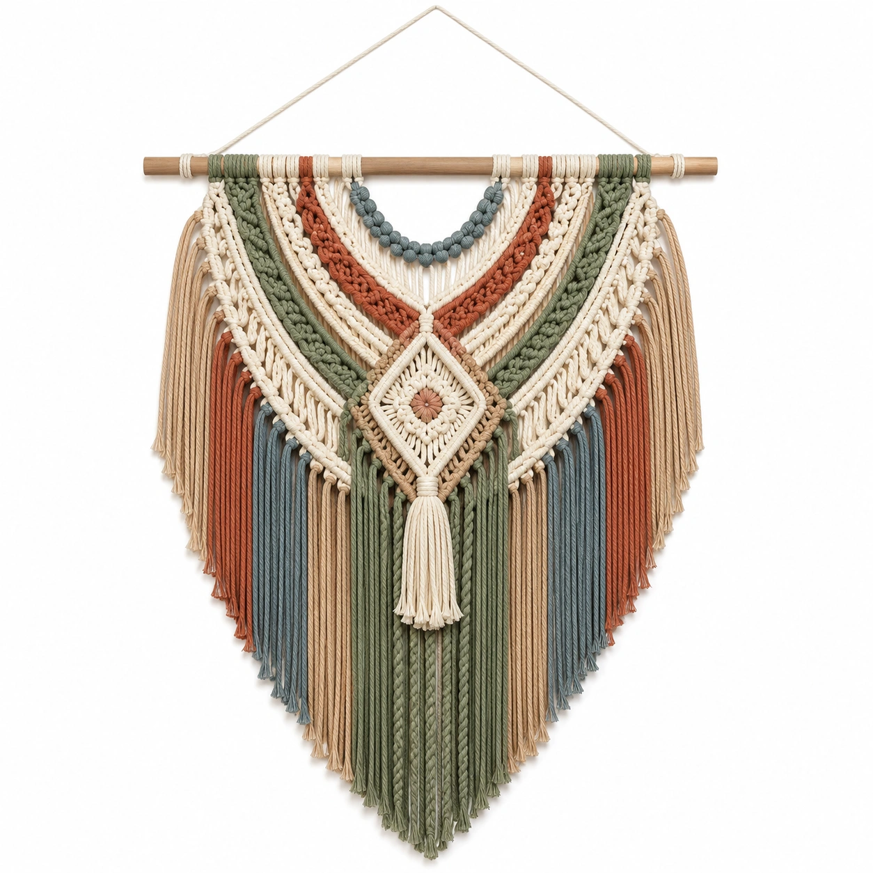 Tapiz de Macramé Bohemio Multicolor 90x70cm-Livzina
