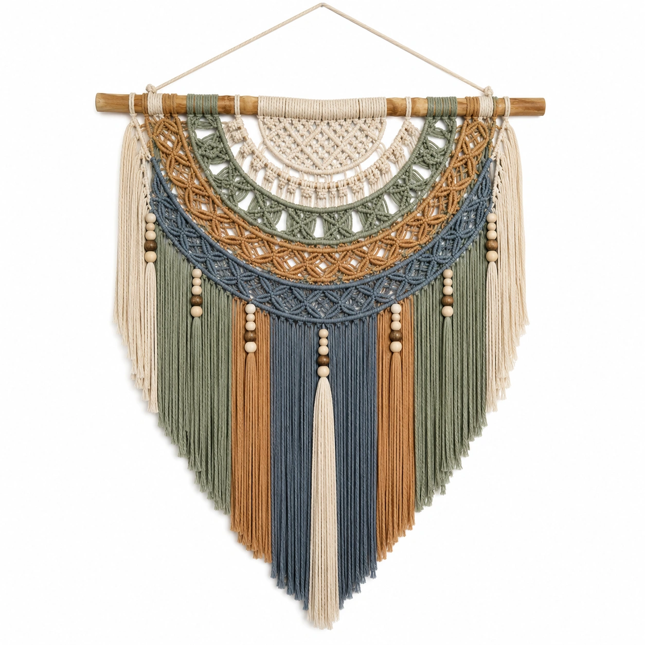 Tapiz de Macramé Bohemio Colgante de Pared Multicolor-Livzina
