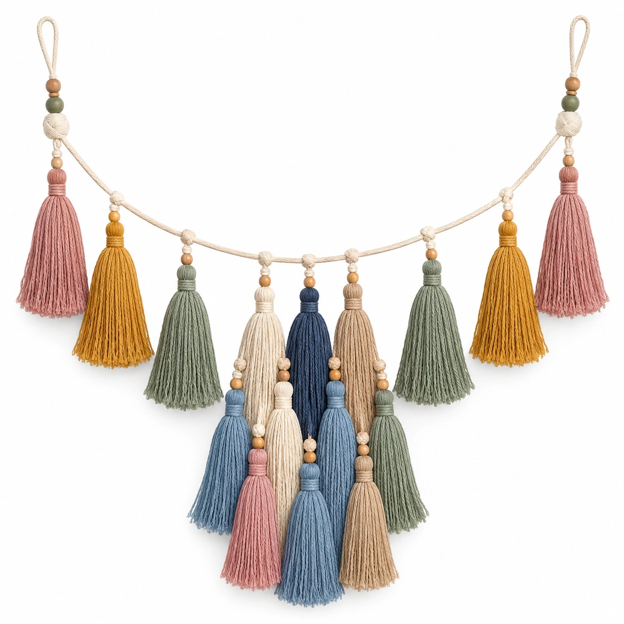 Guirnalda de Borlas Multicolor para Decoración Bohemia-Livzina
