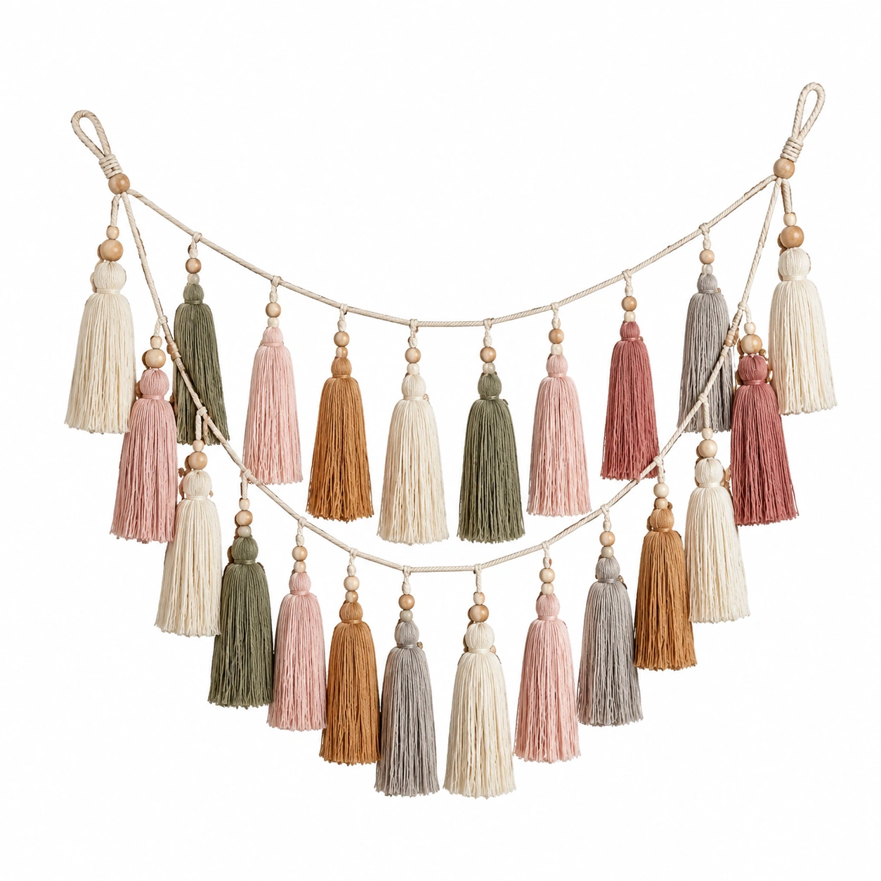 Guirnalda de Borlas Multicolor para Decoración de Pared-Livzina