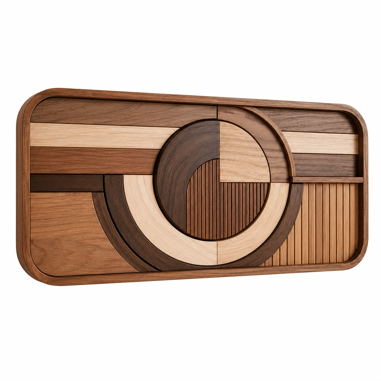 Mural de Madera Decorativo Geométrico Multicolor-Livzina