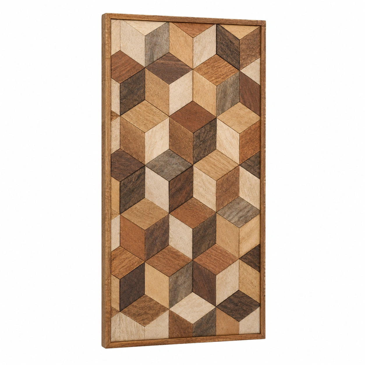 Panel Decorativo Geométrico Tridimensional en Madera Multicolor-Livzina