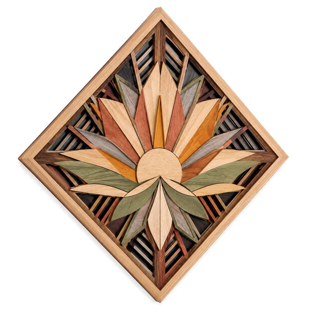 Obra de Arte de Pared Geométrica Multicolor-Livzina