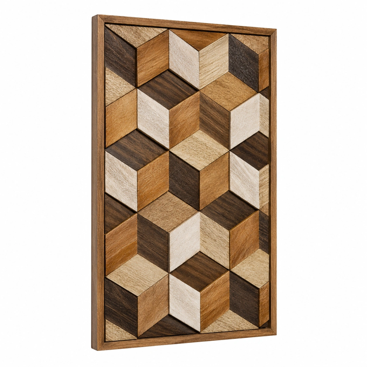 Cuadro de Pared en Relieve Geométrico Multicolor 60x40cm-Livzina