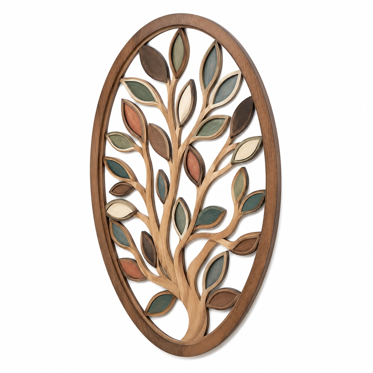 Decoración de Pared Árbol de Vida Ovalado Multicolor-Livzina