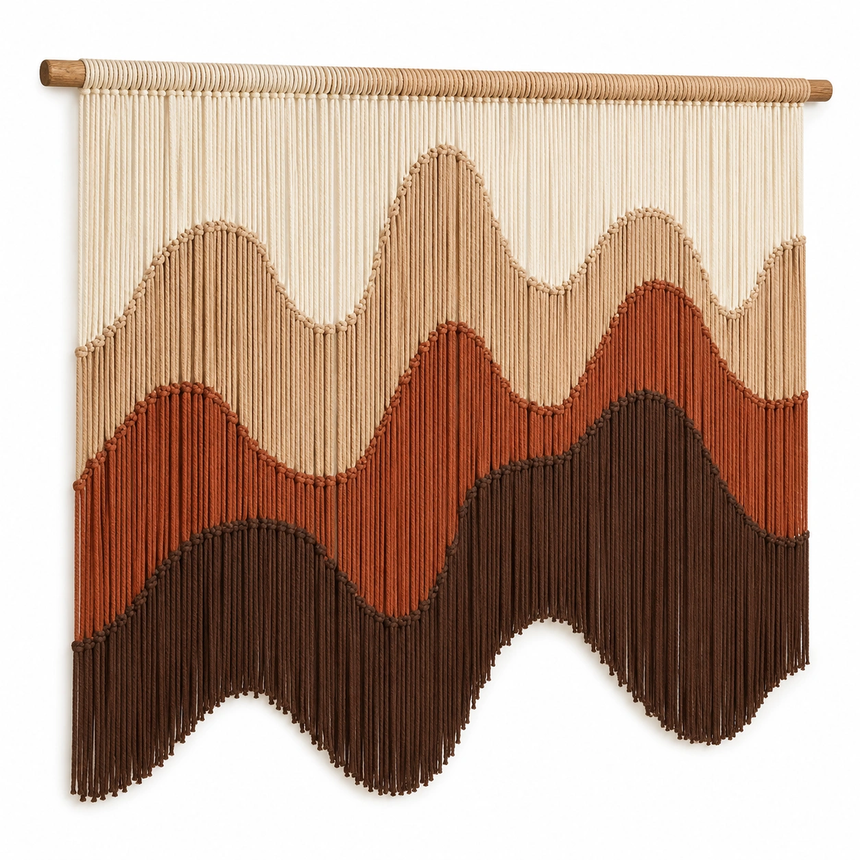 Tapiz Bohemio de Macramé en Tonos Tierra-Livzina