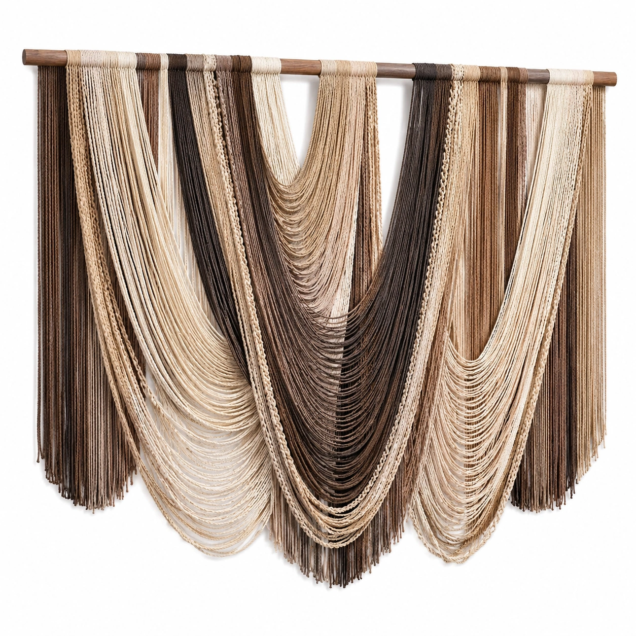 Tapiz de Pared Bohemio Decorativo en Marrón y Beige-Livzina