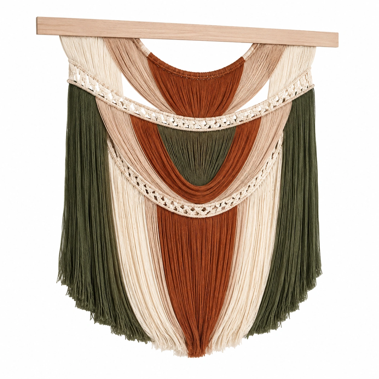 Tapiz Bohemio Verde Beige Marrón para Decoración de Pared-Livzina