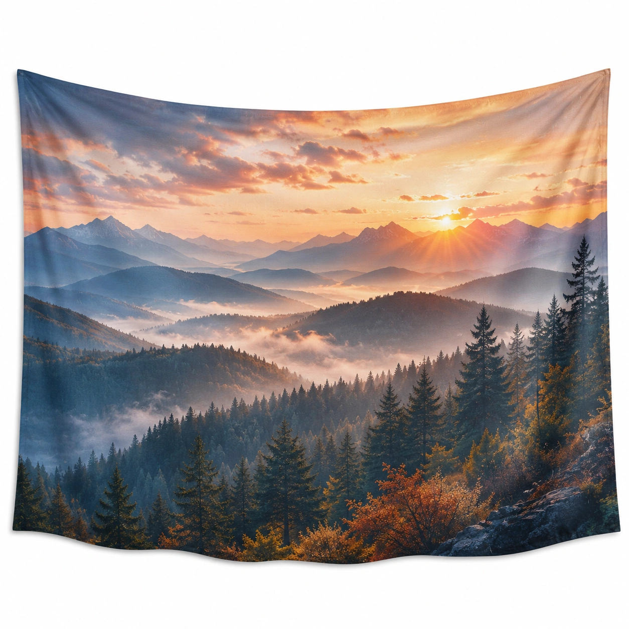 Tapiz de Pared Paisaje de Montañas al Amanecer 200x150cm-Furno Rixa