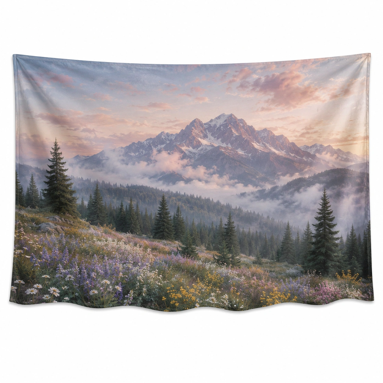 Tapiz decorativo paisaje de montaña 200x150cm colores naturales-Furno Rixa