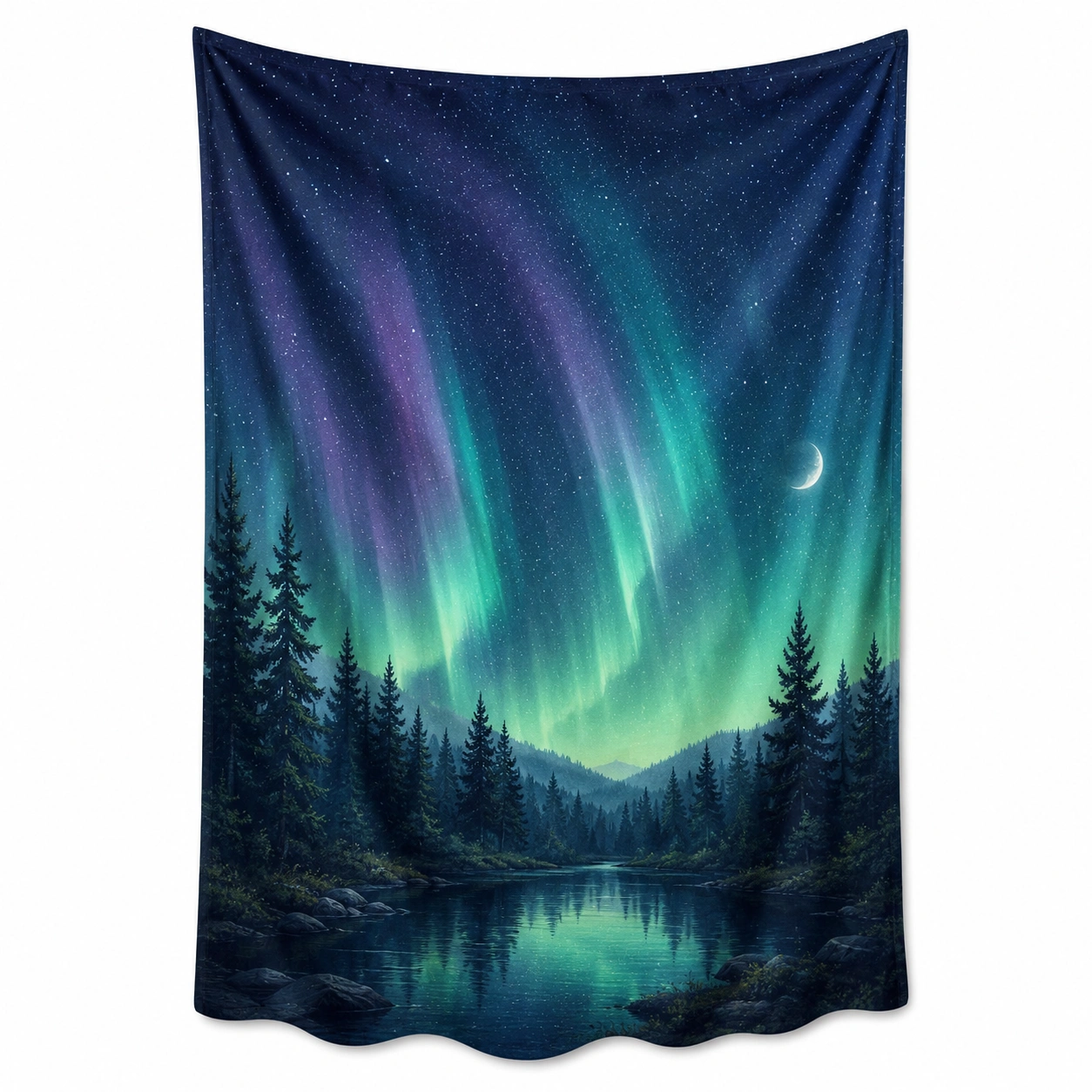 Tapiz de Pared Auroras Boreales Multicolor 150x200cm-Furno Rixa
