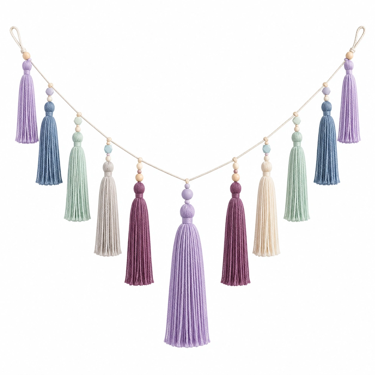 Guirnalda de Borlas Multicolor Bohemia para Decoración de Interiores 200x25 cm-Furno Rixa