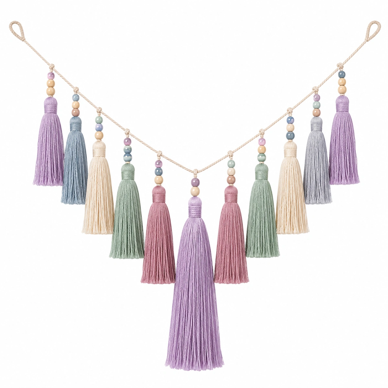 Guirnalda Decorativa con Borlas de Colores Pastel-Furno Rixa