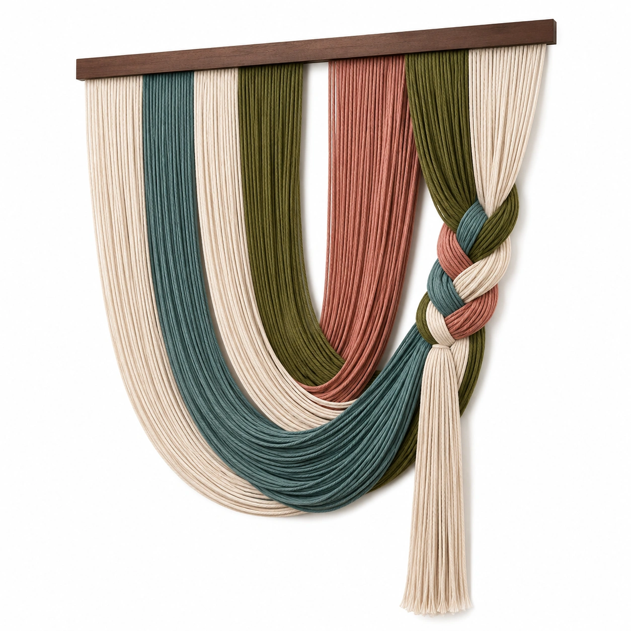 Tapiz Colgante Hecho a Mano Multicolor - Azul, Verde, Rosa y Crema-Furno Rixa