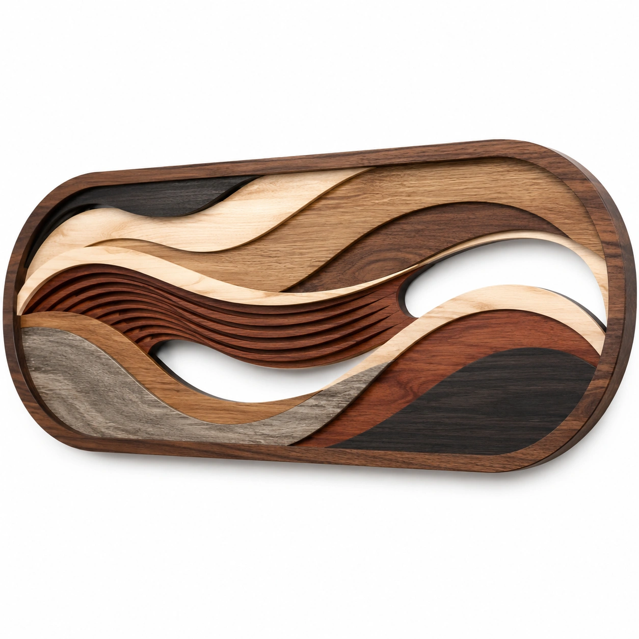 Panel decorativo de madera con diseño abstracto multicolor-meubelvia