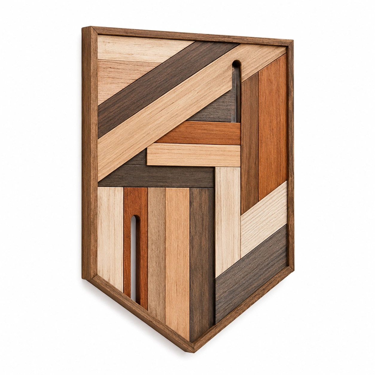 Arte de Pared Geométrico Multicolor de Madera-meubelvia