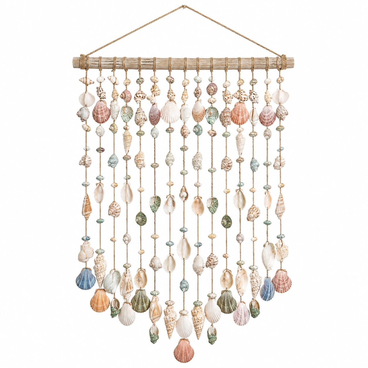 Cortina de Caracolas Multicolor Hecha a Mano para Decoración-LiVdina