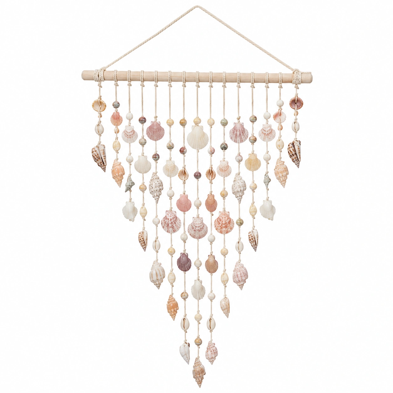 Colgante Decorativo de Conchas Marinas Multicolor 45x85 cm-LiVdina