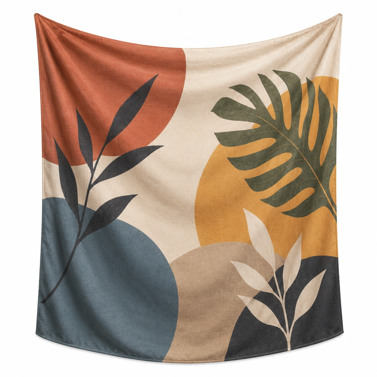 Tapiz Bohemio Multicolor con Hojas Geométricas-LiVdina