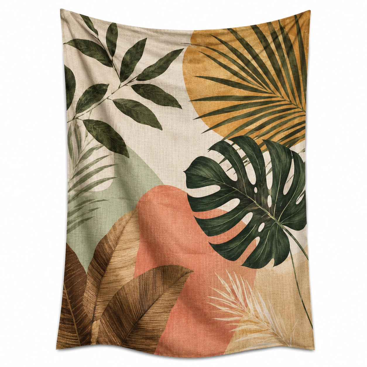 Tapiz Decorativo de Hojas Tropicales Multicolor 200x150cm-LiVdina