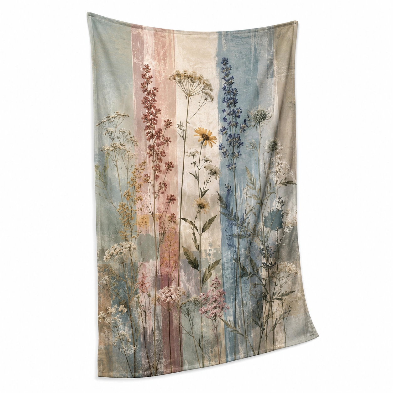 Tapiz Floral Bohemio en Tonos Pastel 150x130cm-LiVdina