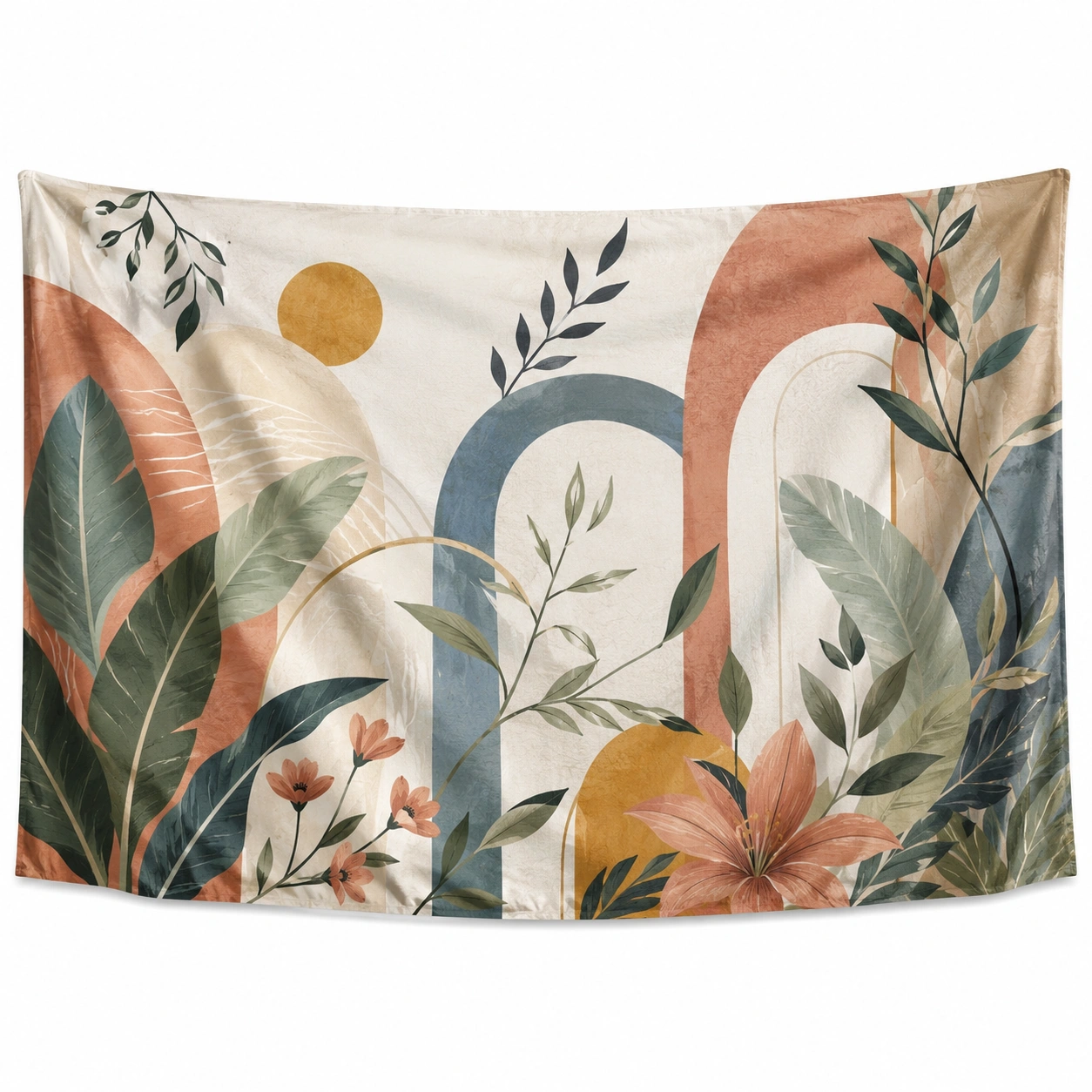Tapiz Decorativo de Tela con Estampado Botánico 150x130cm Multicolor-LiVdina