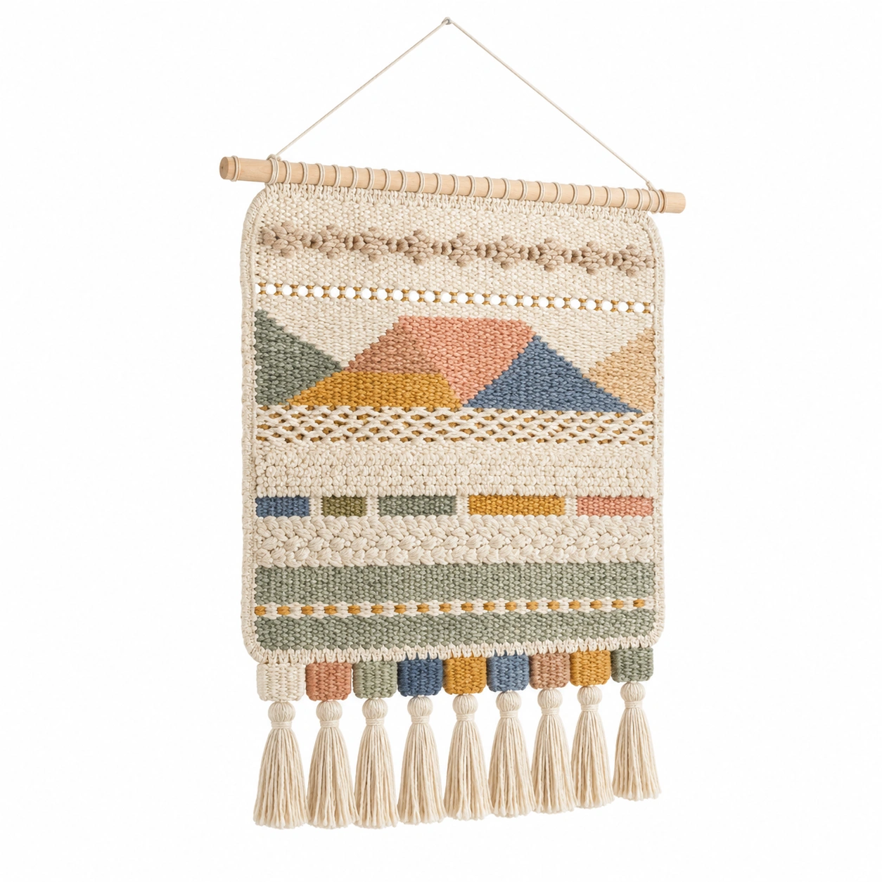 Tapiz de Pared Bohemio Multicolor con Flecos 50x70cm-LiVdina