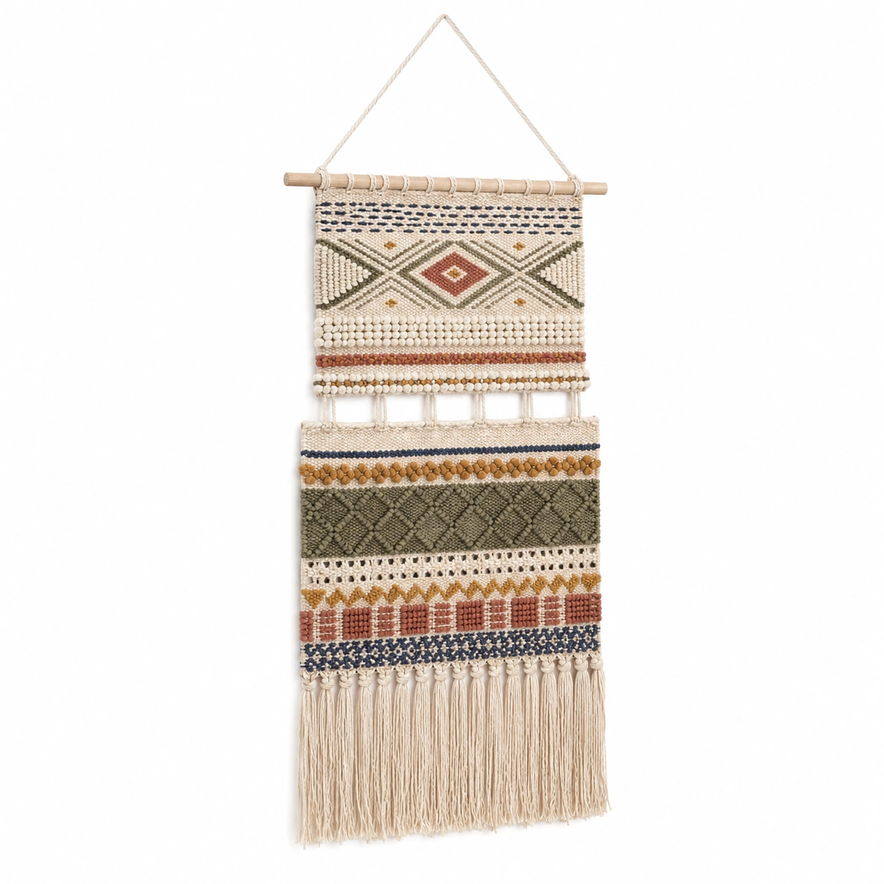 Tapiz de Pared Bohemio Multicolor con Flecos 30x80cm-LiVdina