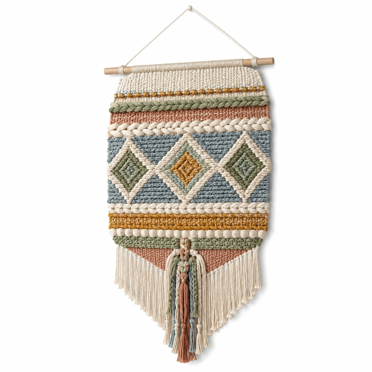 Tapiz de Pared Bohemio Multicolor con Flecos 60x90cm-LiVdina