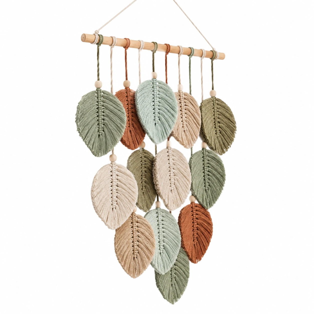 Tapiz Colgante de Macramé con Hojas Multicolor 45x65cm-LiVdina