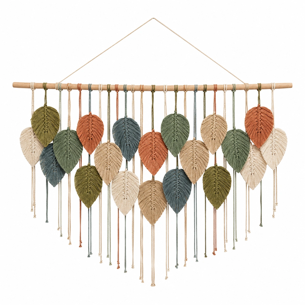 Tapiz Bohemio de Hojas Multicolor en Macramé para Pared-LiVdina
