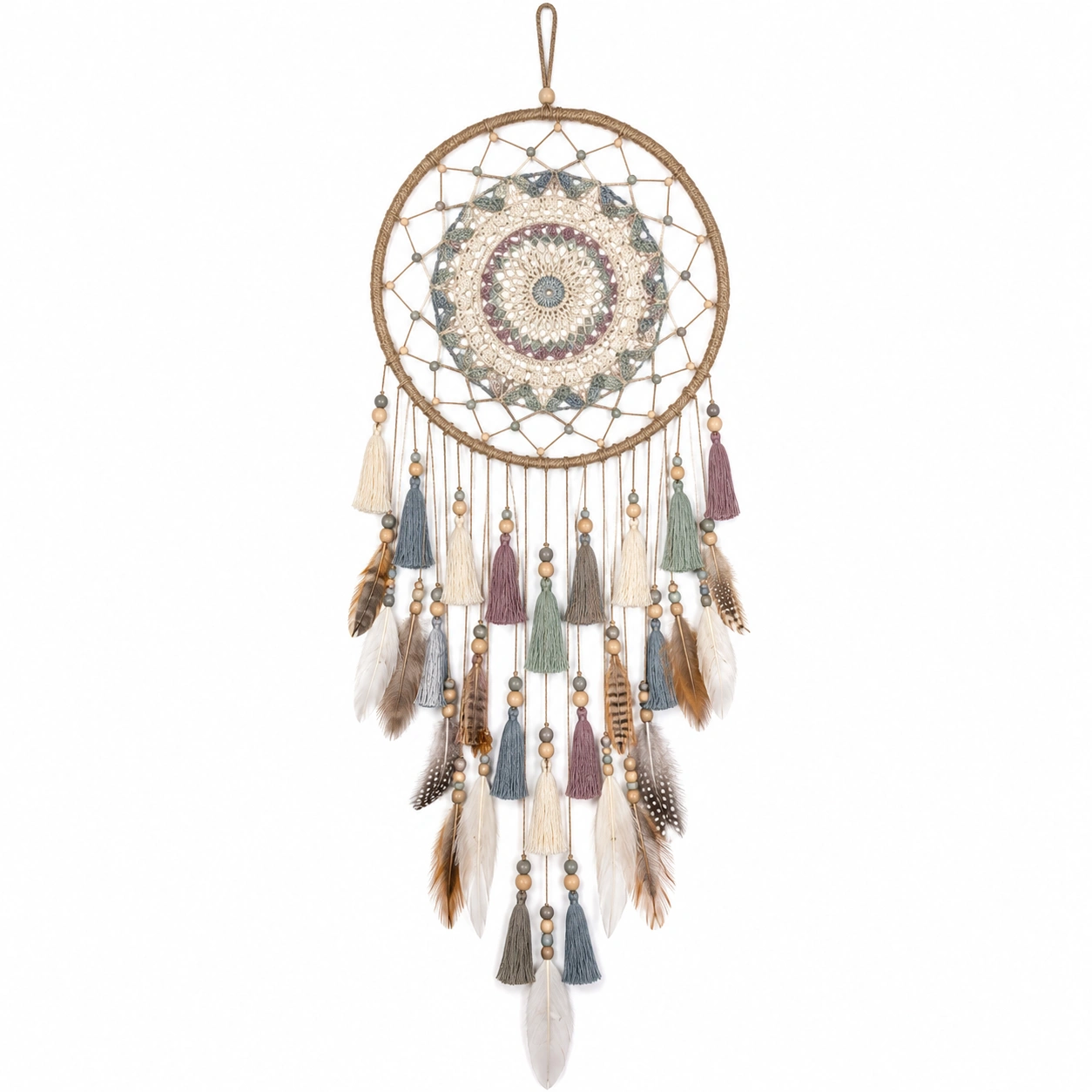 Atrapasueños Bohemio Hecho a Mano Beige y Multicolor-LiVdina