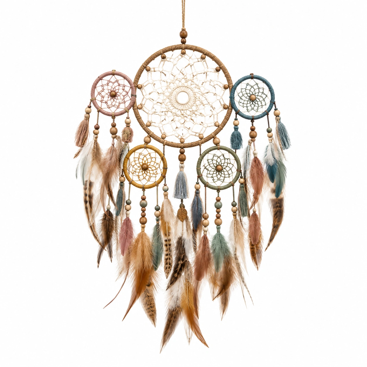 Atrapasueños Bohemio Multicolor con Plumas Naturales-LiVdina
