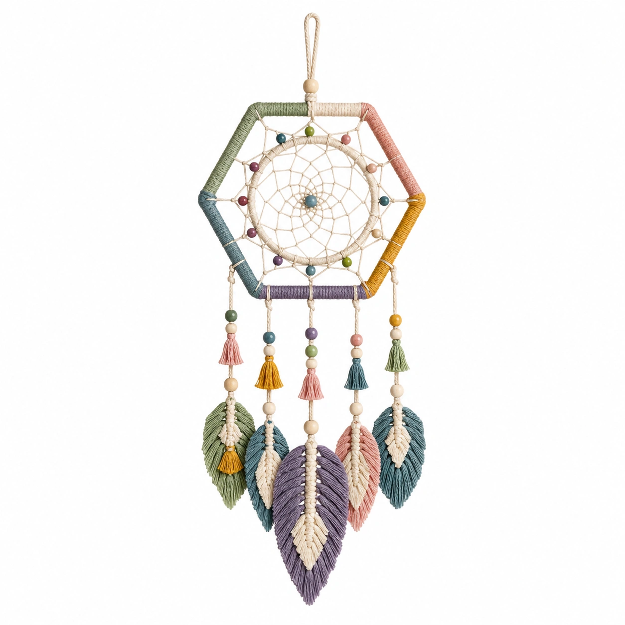 Atrapasueños Artesanal Hexagonal Multicolor-LiVdina