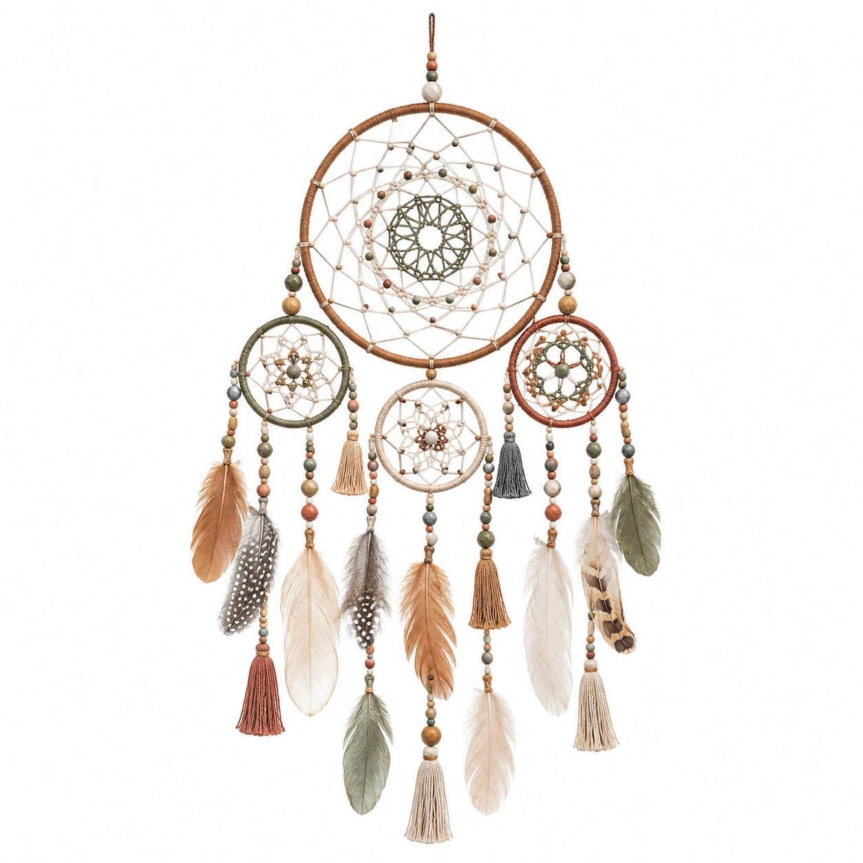Atrapasueños Bohemio con Plumas de Colores-LiVdina