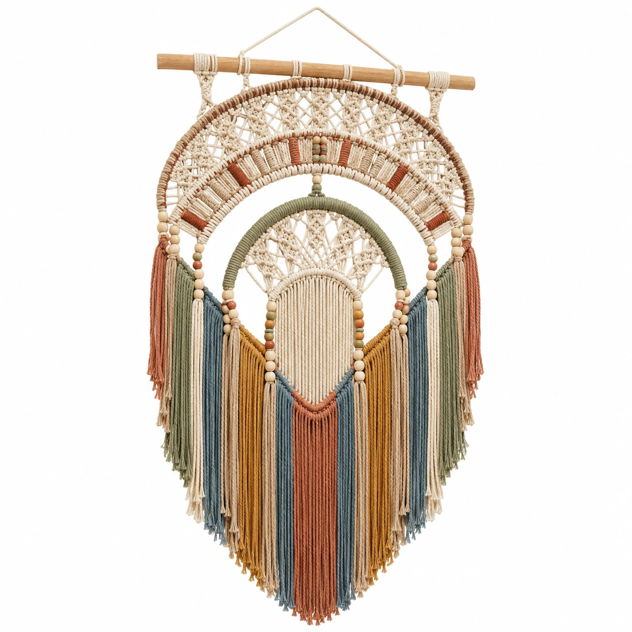 Tapiz de Macramé Multicolor Hecho a Mano para Decoración Bohemia-LiVdina