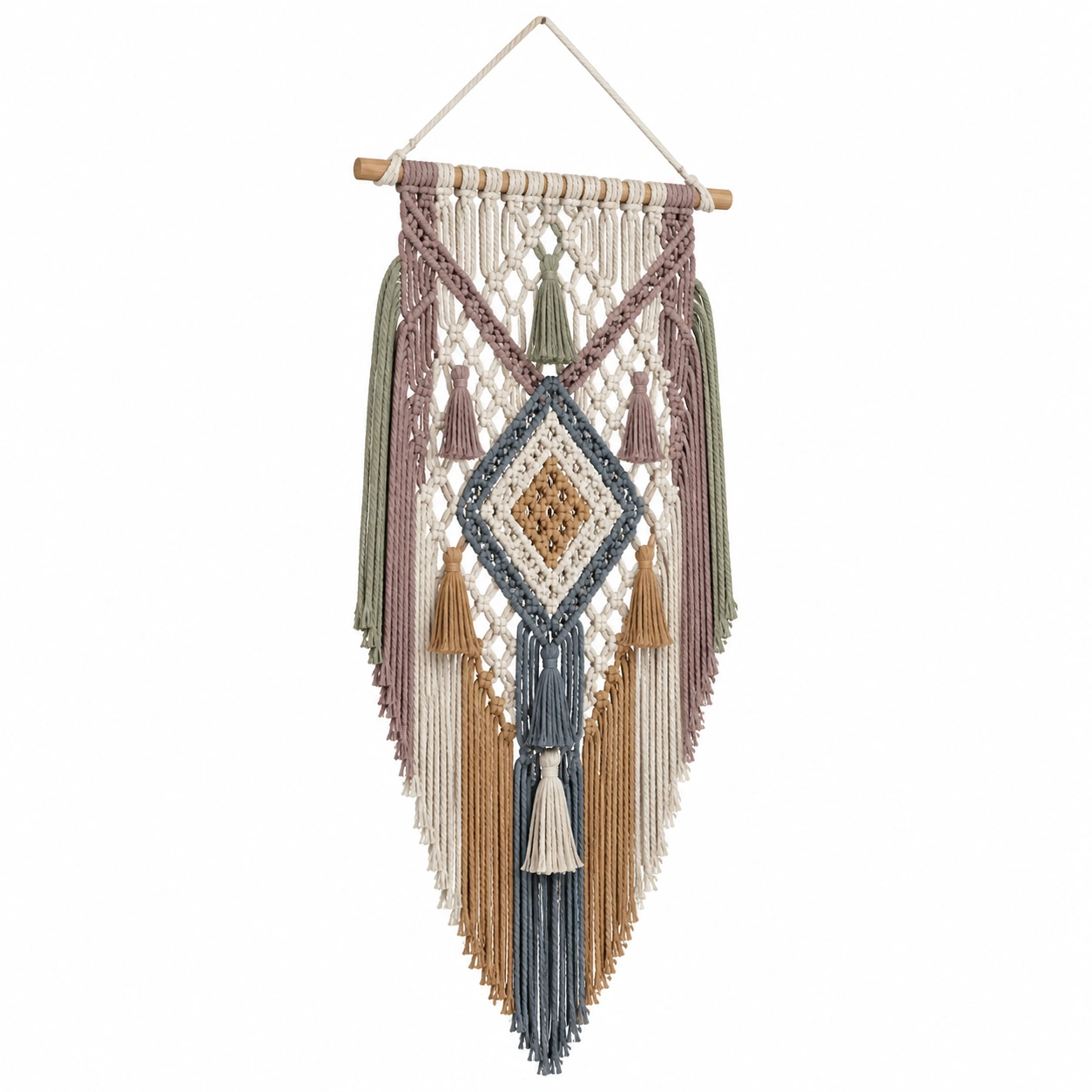 Tapiz Colgante de Macramé Bohemio Multicolor 45x80 cm-LiVdina
