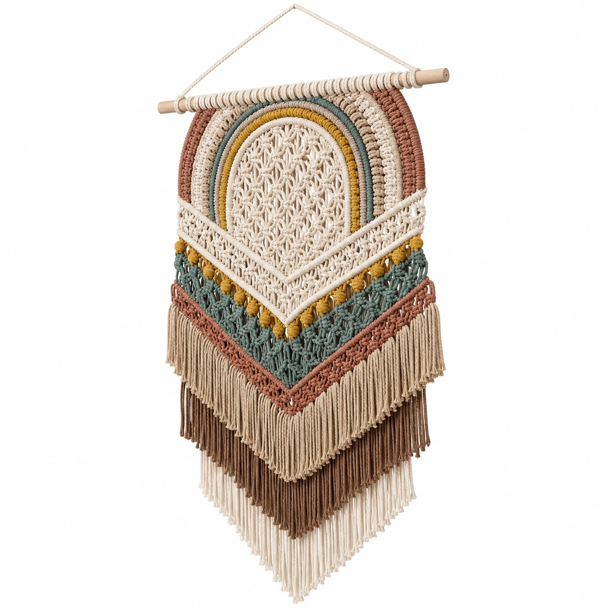 Tapiz de Macramé Colgante Bohemio Multicolor 45x80 cm-LiVdina