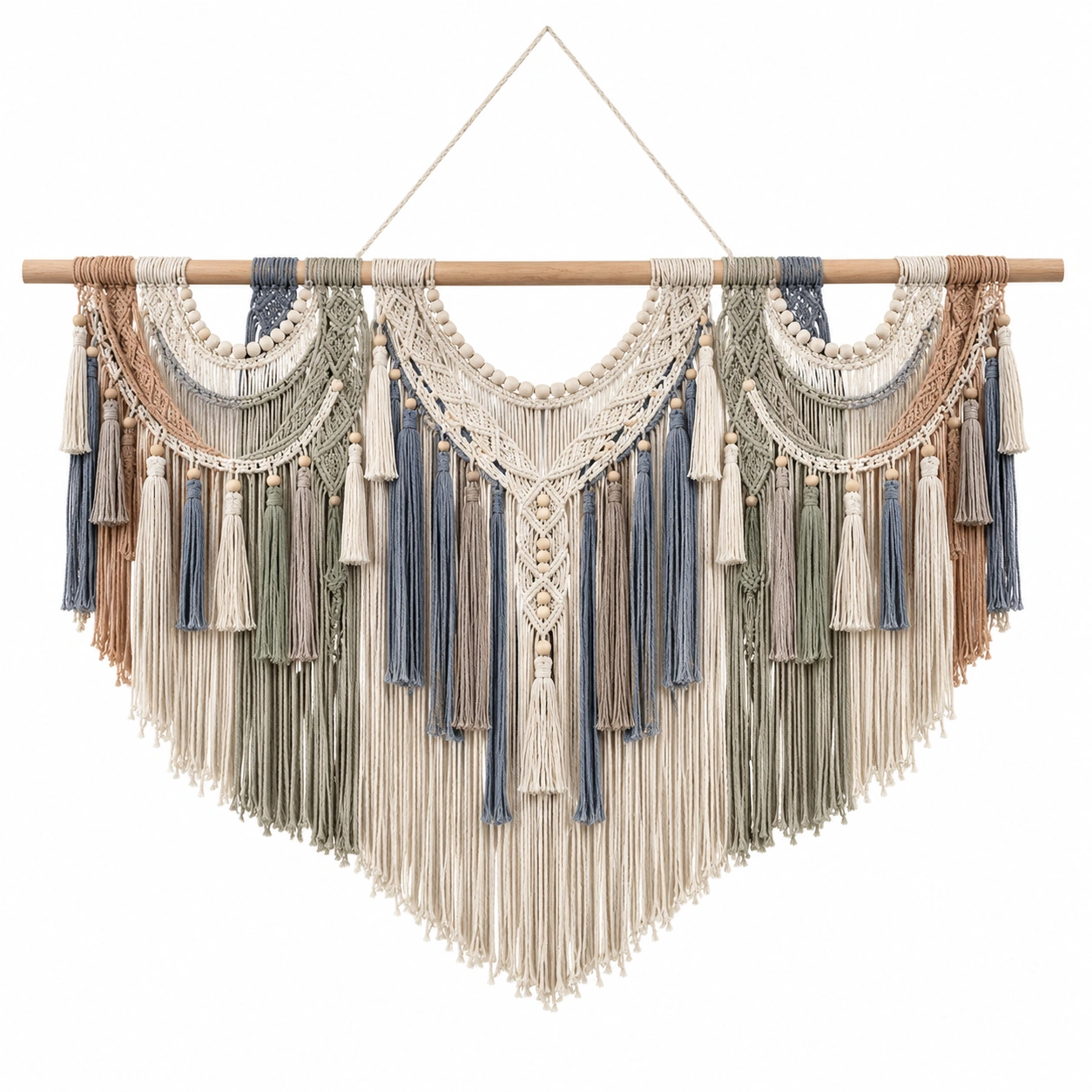 Tapiz de Pared de Macramé Bohemio Multicolor 100x75cm-LiVdina