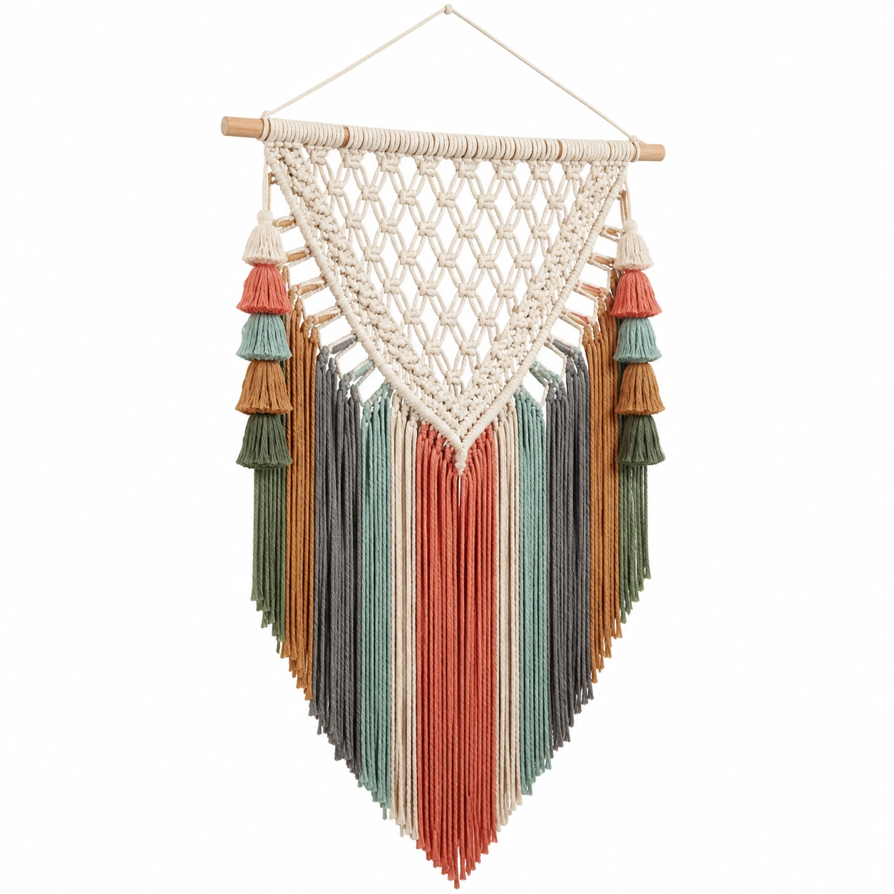 Tapiz de Macramé Decorativo Multicolor Bohemio 50x70cm-LiVdina