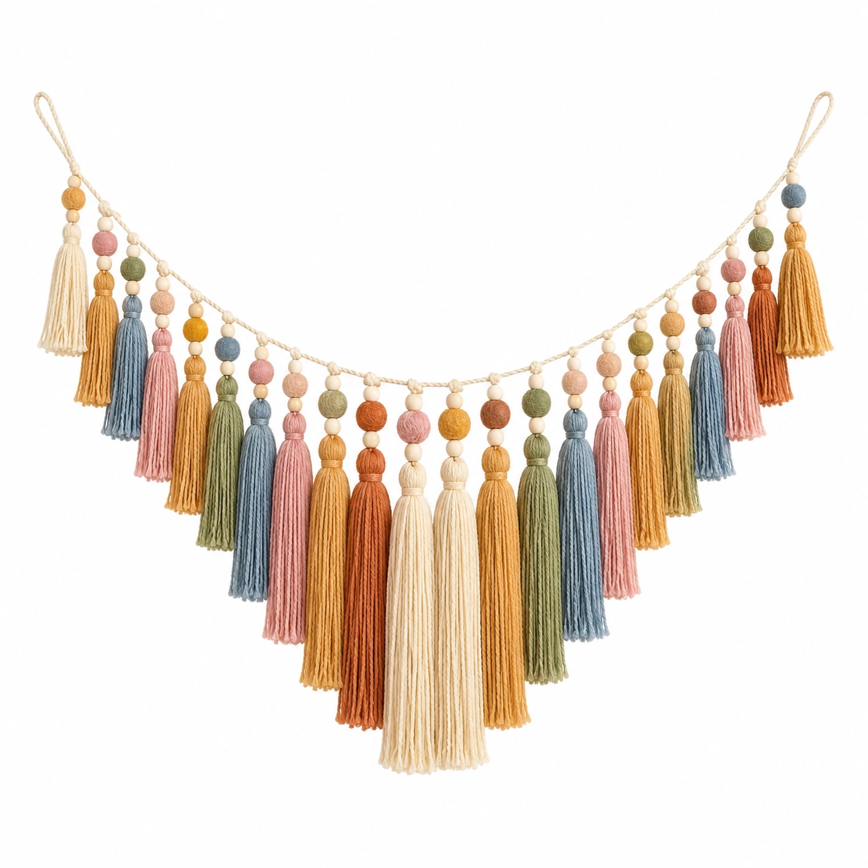Guirnalda de Borlas de Estilo Bohemio Multicolor-LiVdina