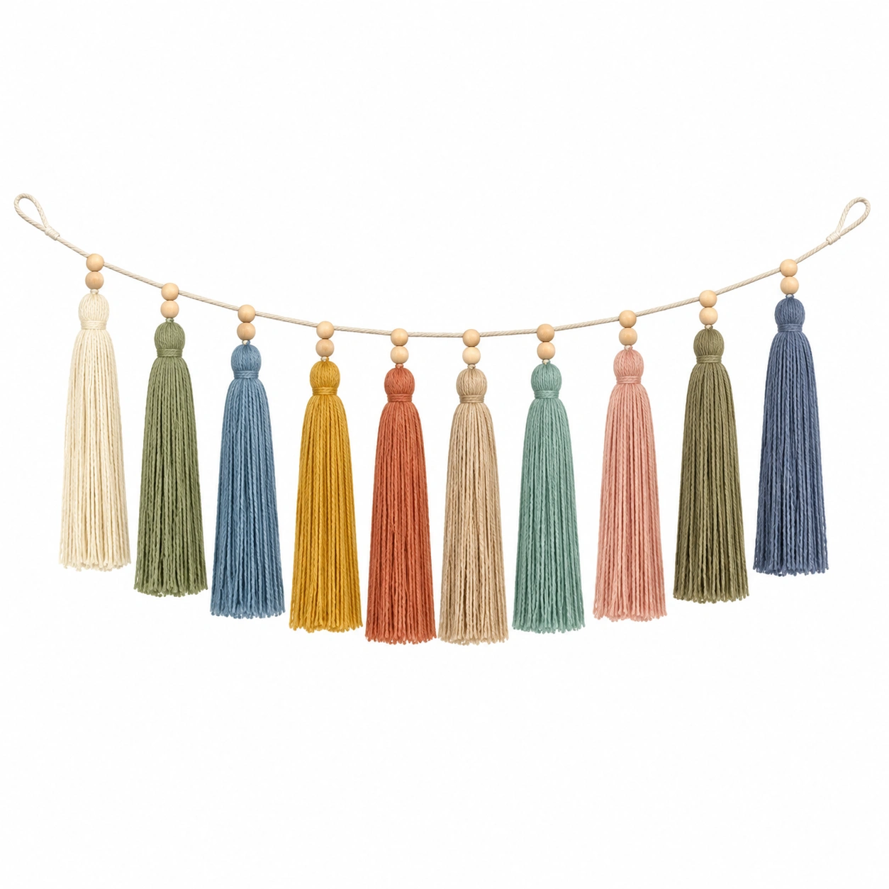 Guirnalda de Borlas Bohemias Multicolor para Decoración de Pared-LiVdina
