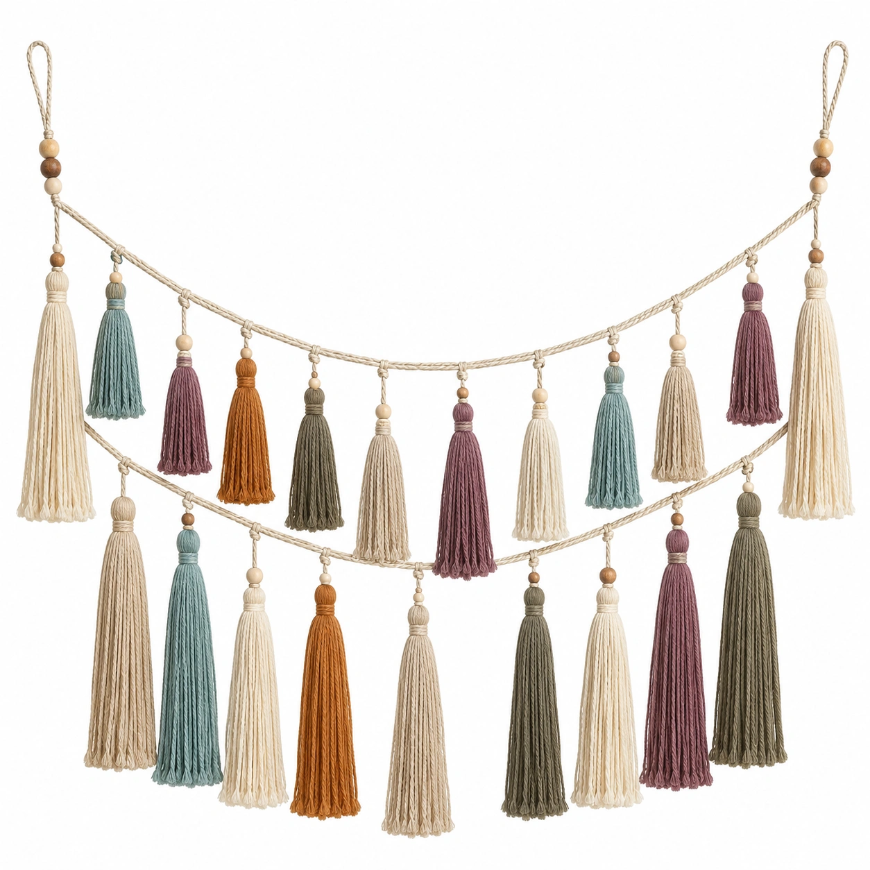 Guirnalda de Borlas Multicolor Hecha a Mano 200x25cm-LiVdina