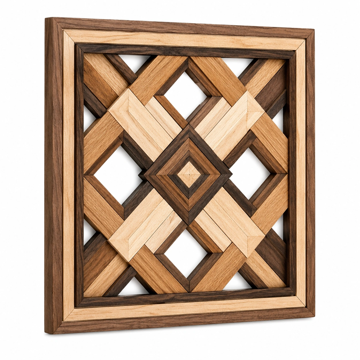 Arte Abstracto Geométrico de Pared 45x45 cm Marrón/Beige-LiVdina