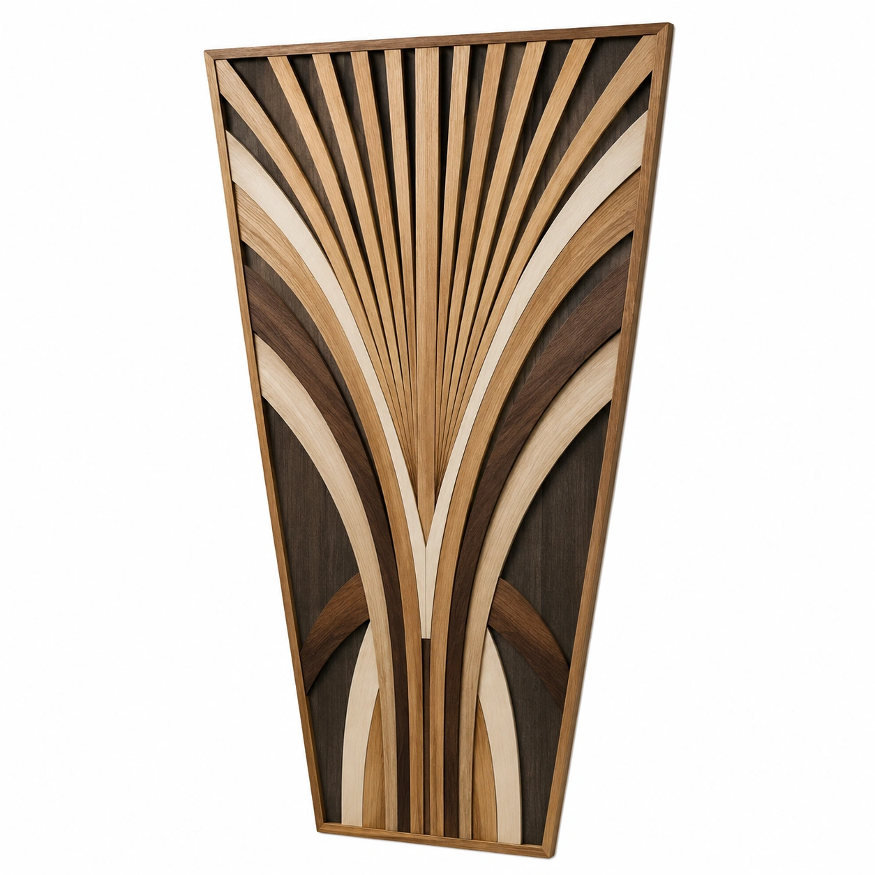 Panel decorativo de pared con diseño geométrico en tonos naturales-LiVdina